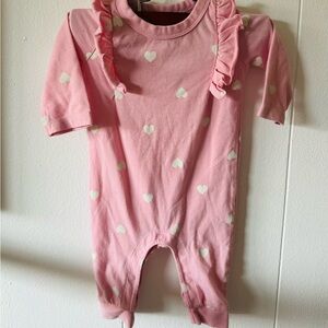Pink Heart Ruffle Baby One Piece